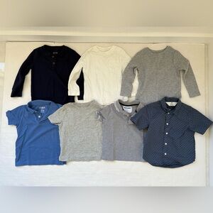 Bundle of 7 T-Shirts Short Long Sleeve Polo 2T Old Navy H&M Gap Toddler Boy